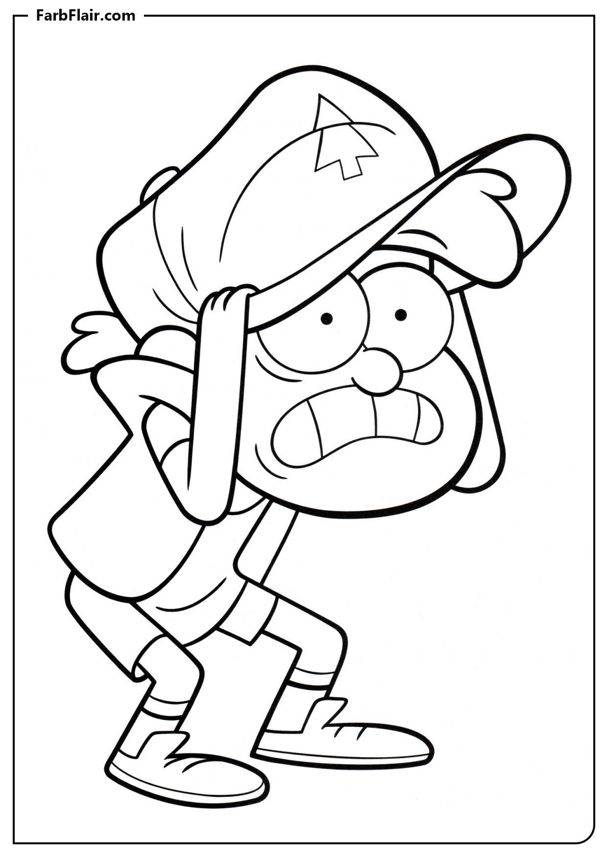 Ausmalbild Dipper hatte Angst Kostenloses