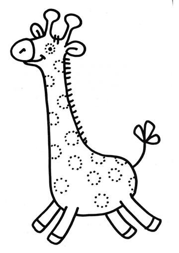 Ausmalbild Fröhliches Giraffe