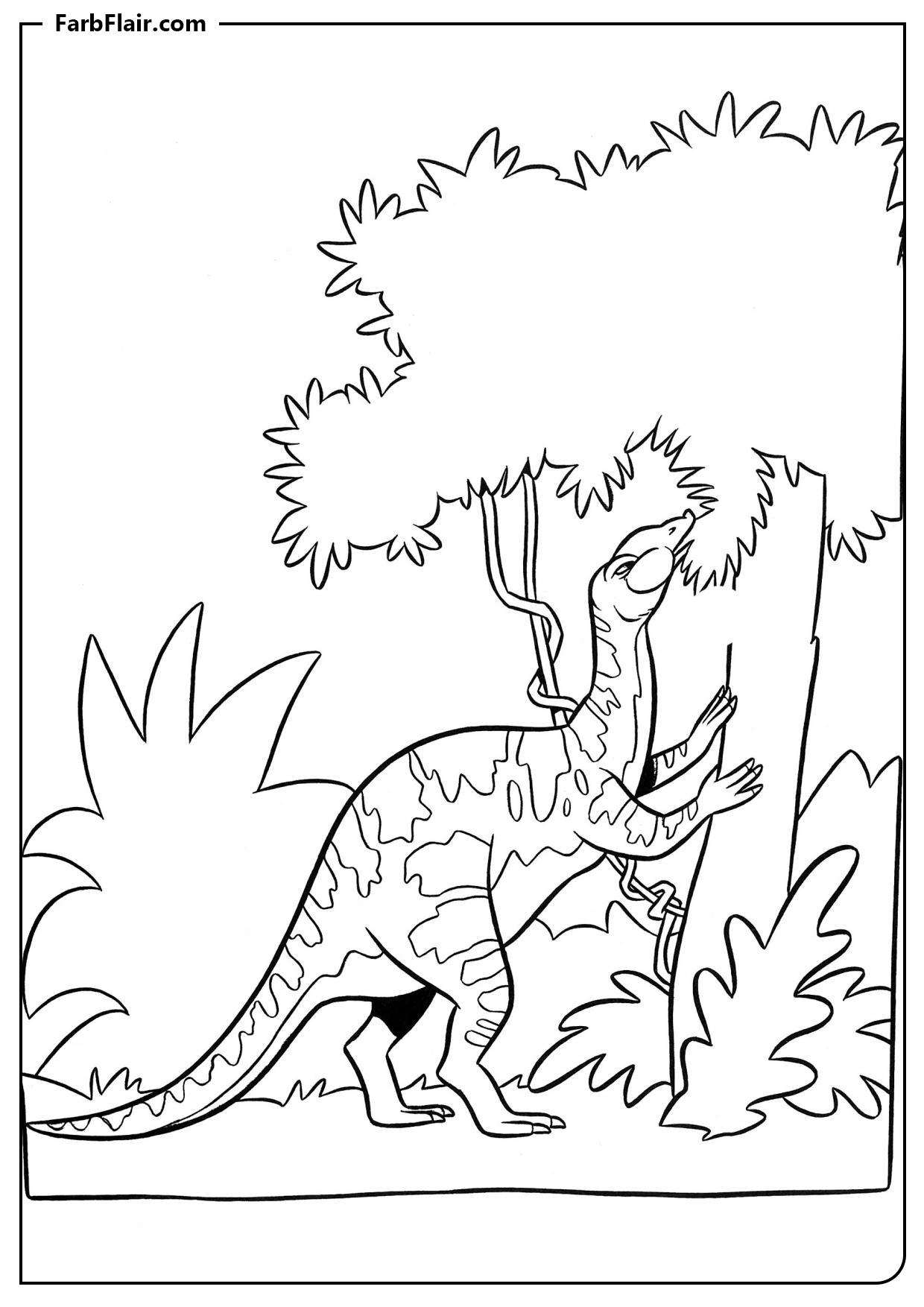 Ausmalbild Heterodontosaurus isst Blätter Kostenloses