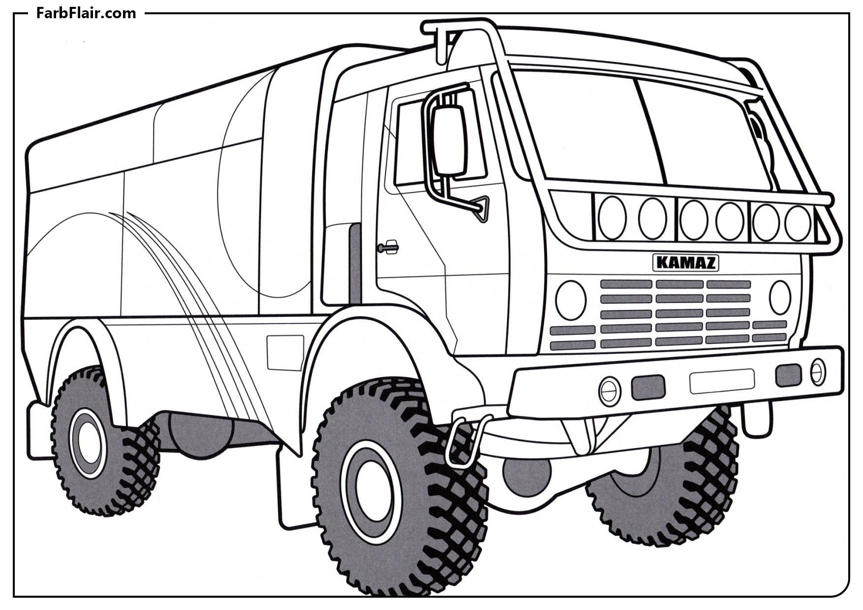 Ausmalbild KamAZ 4326 Kostenloses