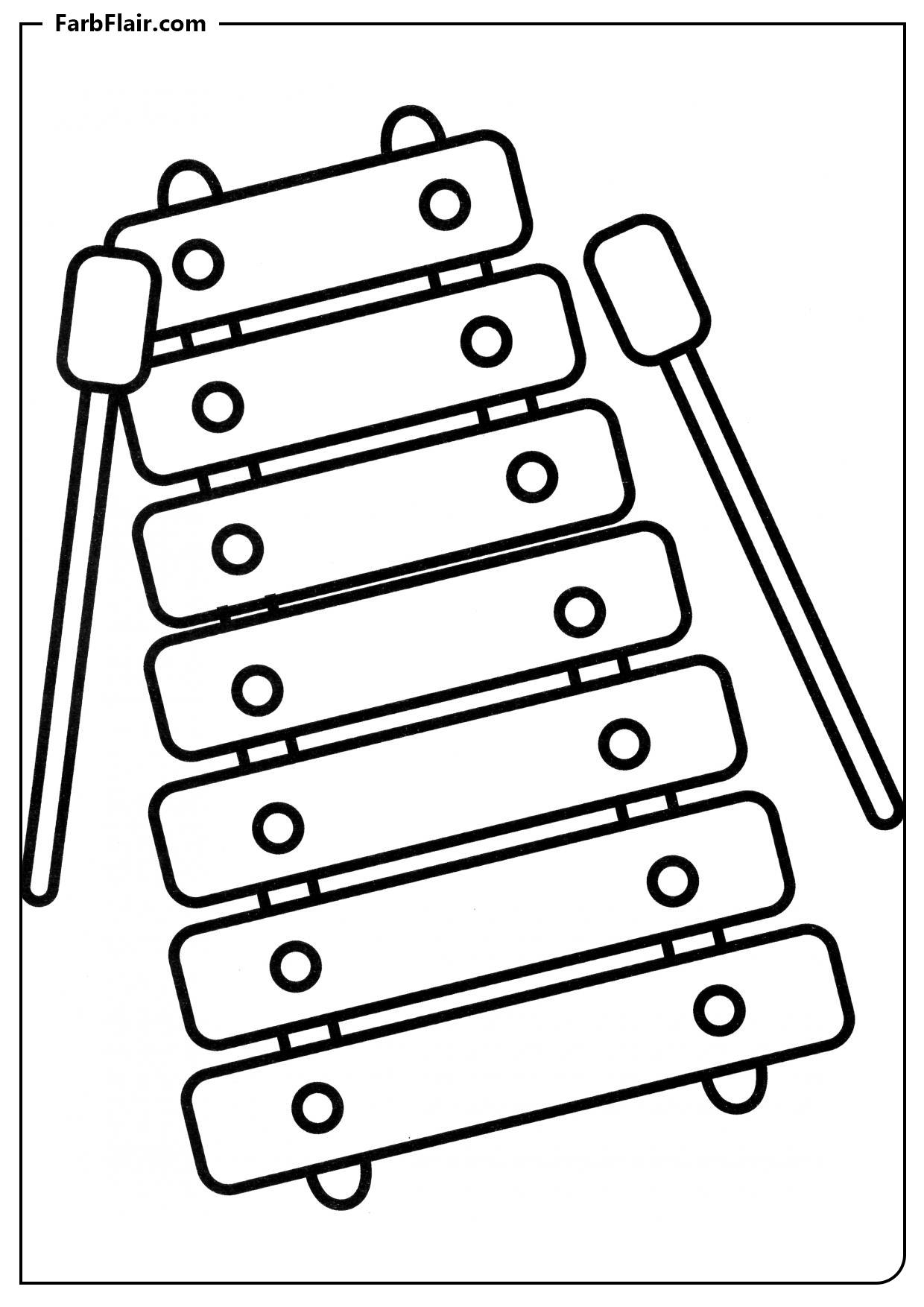 Ausmalbild Kinder-Xylophon Kostenloses