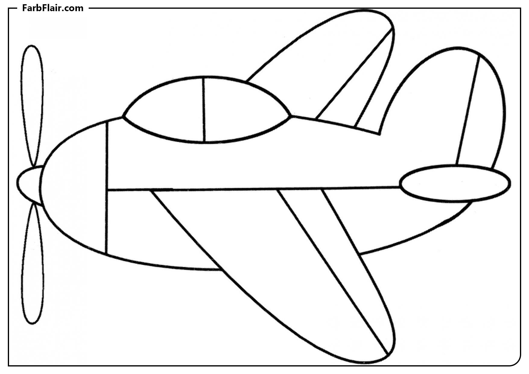 Ausmalbild Kleines Flugzeug Kostenloses