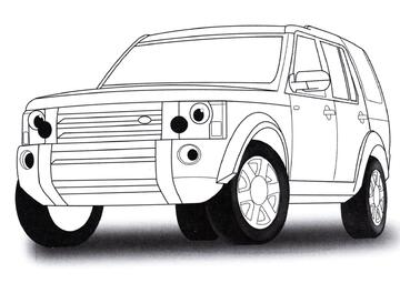 Ausmalbild Land Rover Discovery 3