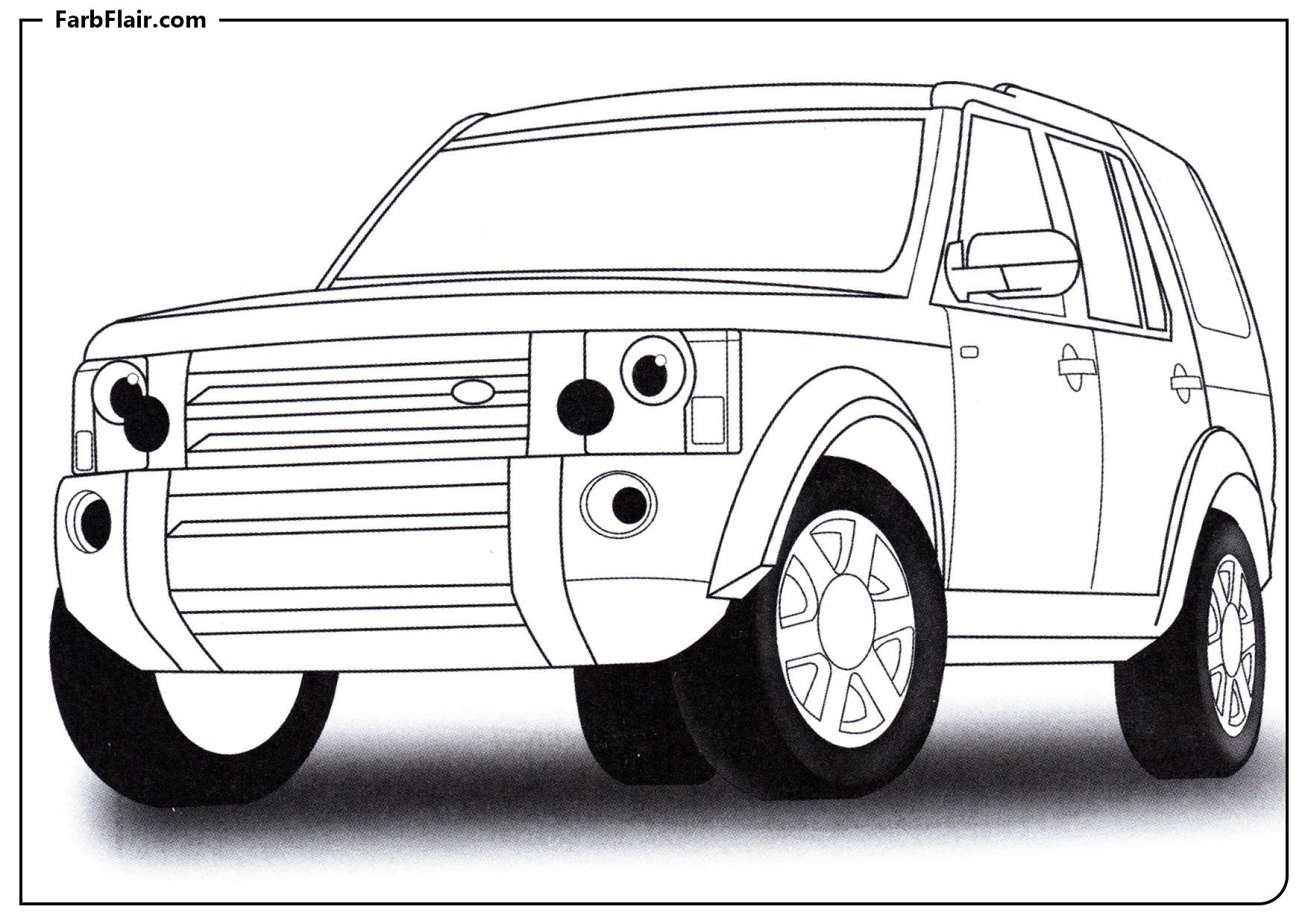 Ausmalbild Land Rover Discovery 3 Kostenloses