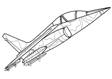 Ausmalbild Leichter Jagdbomber Alpha Jet