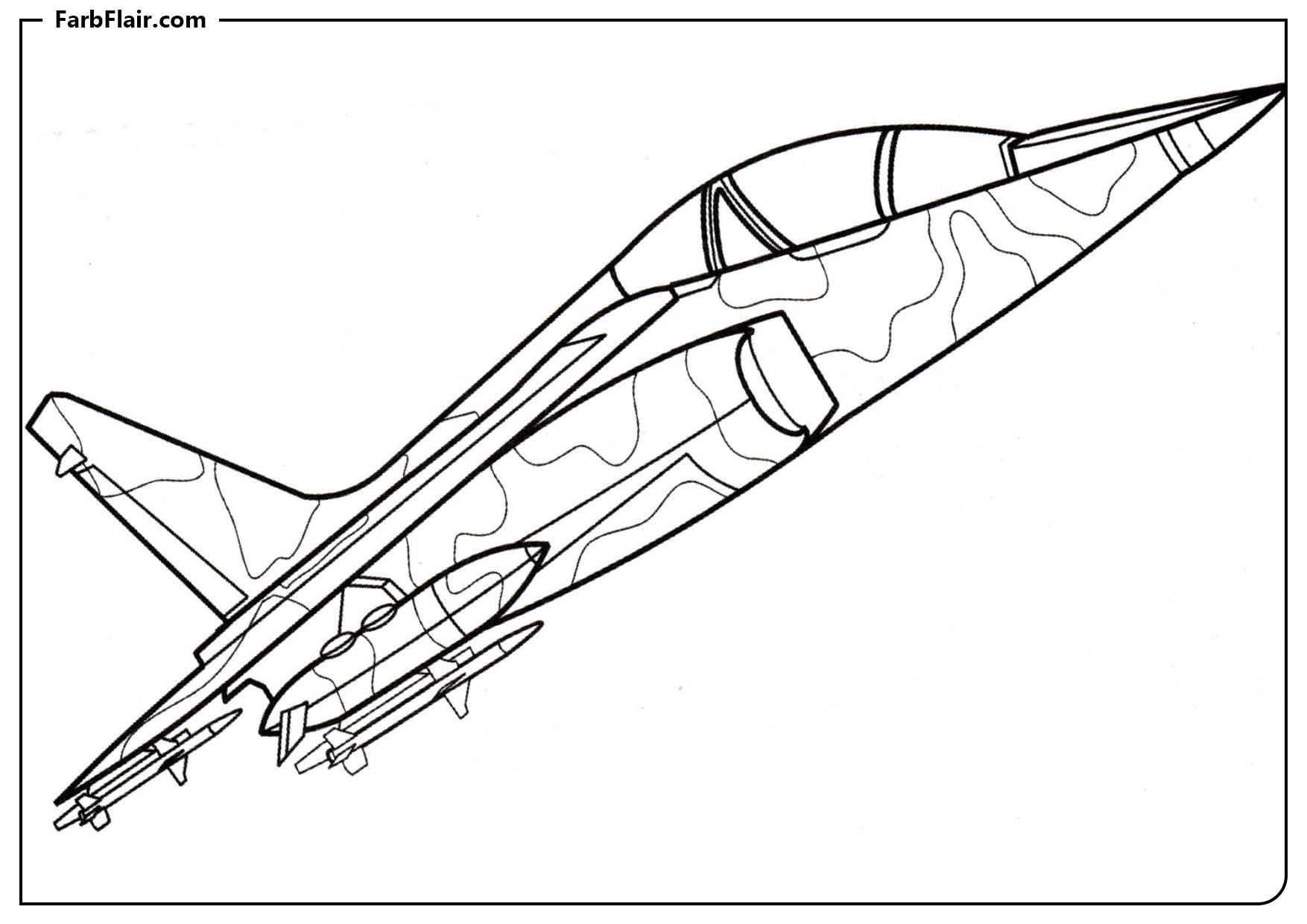 Ausmalbild Leichter Jagdbomber Alpha Jet Kostenloses