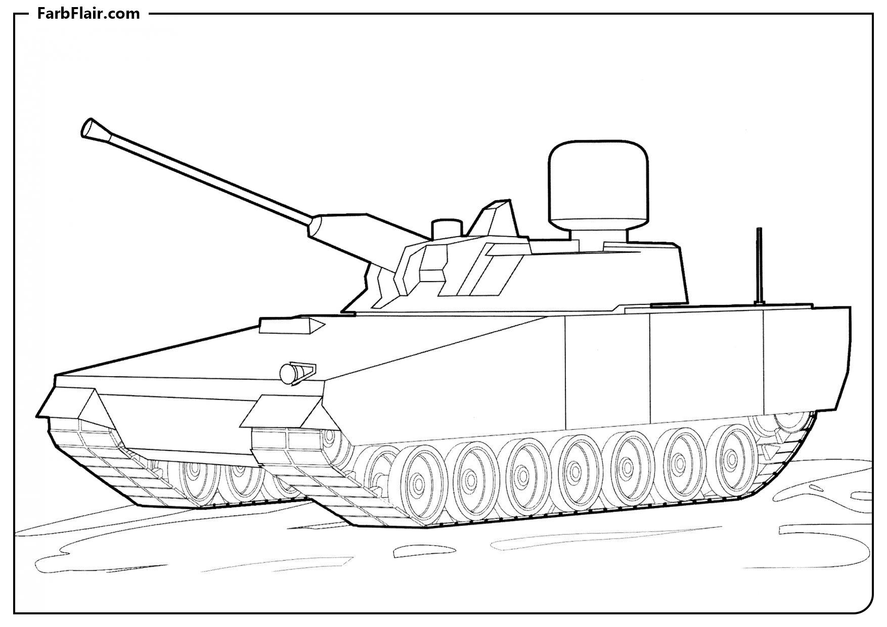 Ausmalbild Leichter Panzer "SV-90" Kostenloses