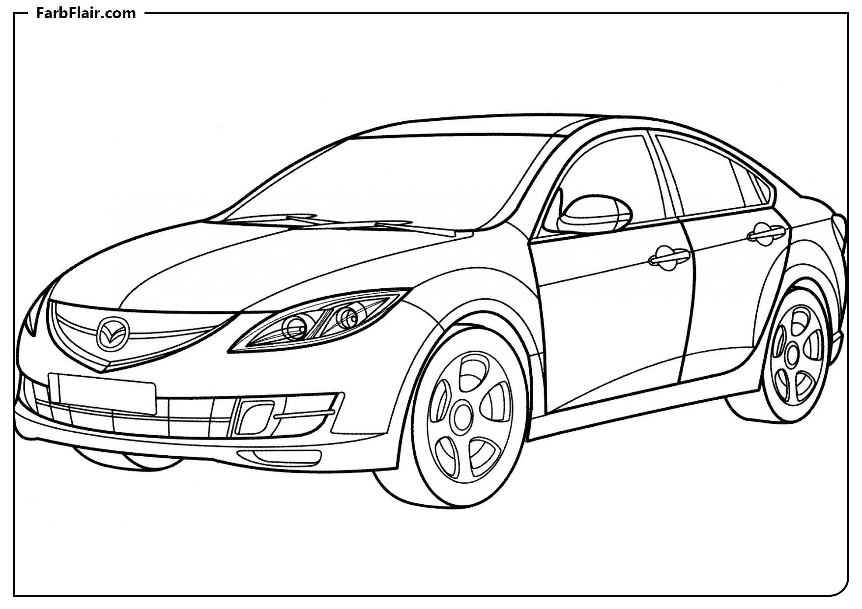 Ausmalbild Mazda 6 Kostenloses