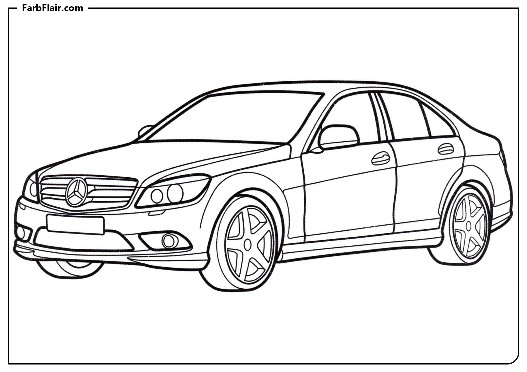 Ausmalbild Mercedes C-Klasse Kostenloses