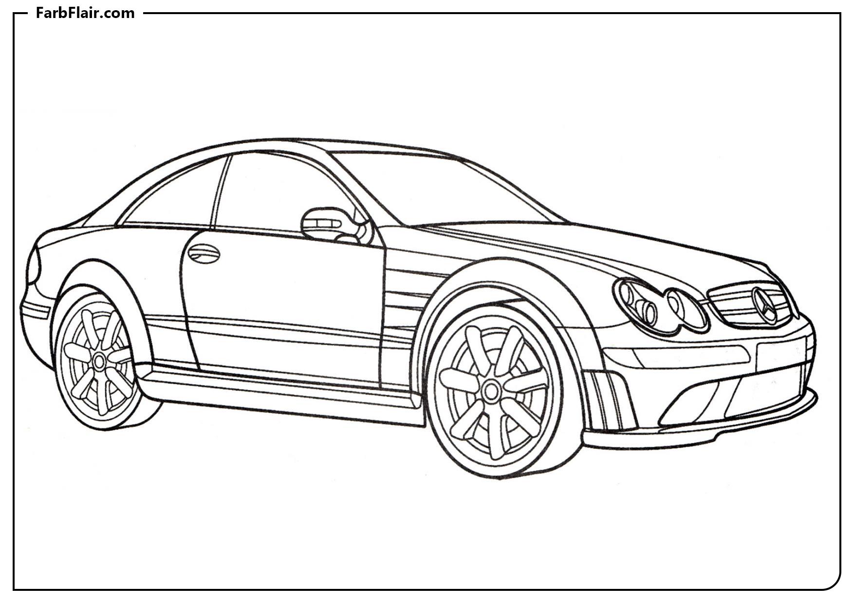 Ausmalbild Mercedes CLK 550 Kostenloses