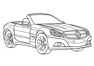 Ausmalbild Mercedes SL 500