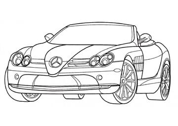 Ausmalbild Mercedes SLR 722S Roadster