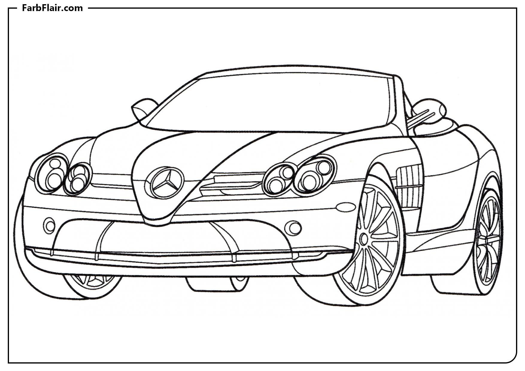 Ausmalbild Mercedes SLR 722S Roadster Kostenloses