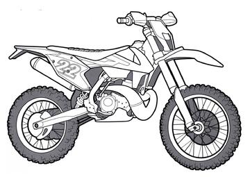 Ausmalbild Motocross-Motorrad SX 250