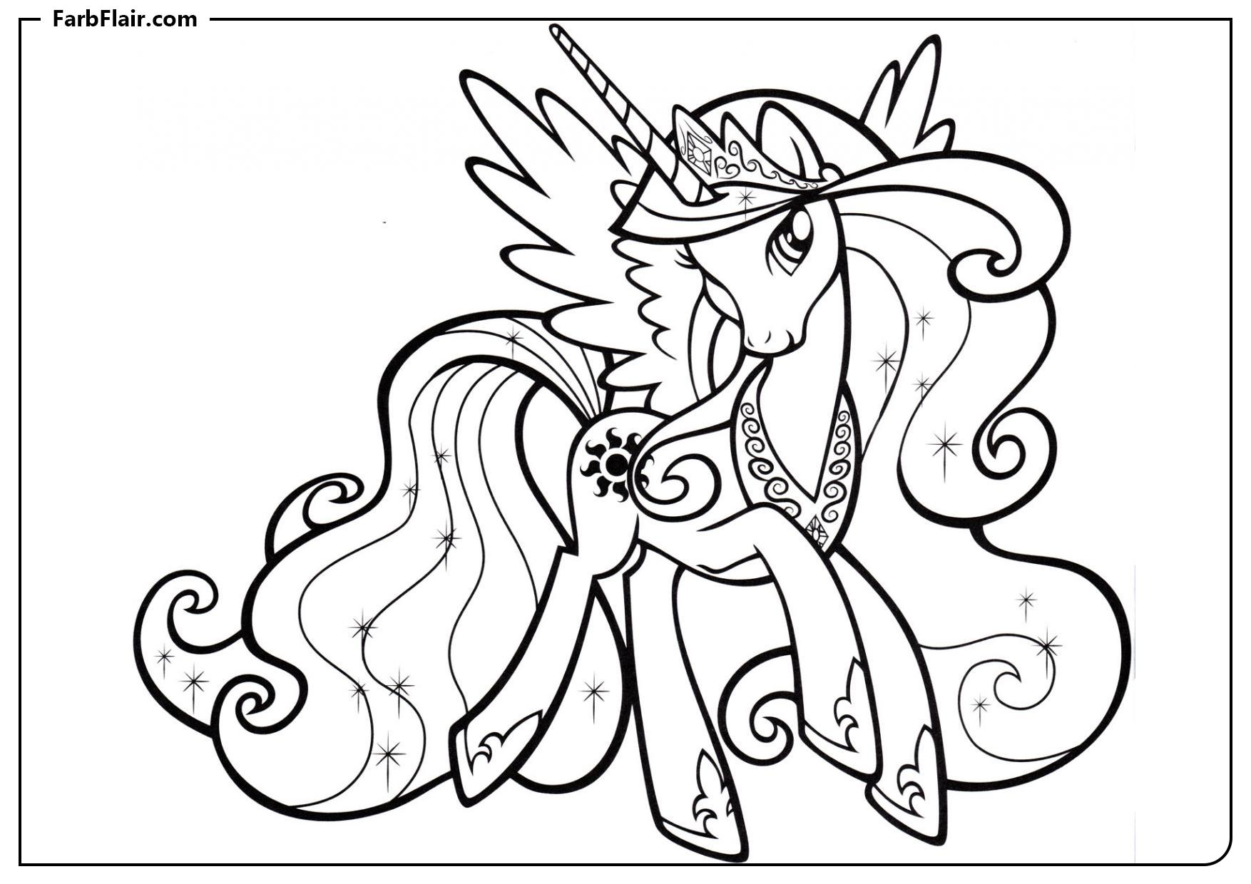 Ausmalbild Prinzessin Celestia Kostenloses