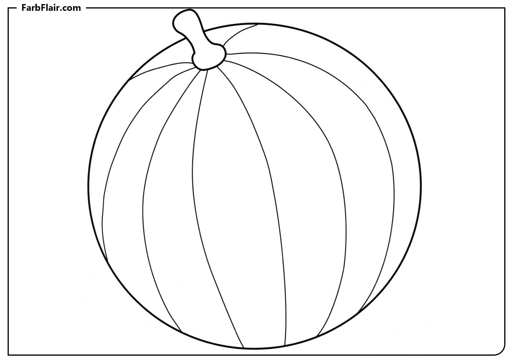 Ausmalbild Reifer Wassermelone Kostenloses