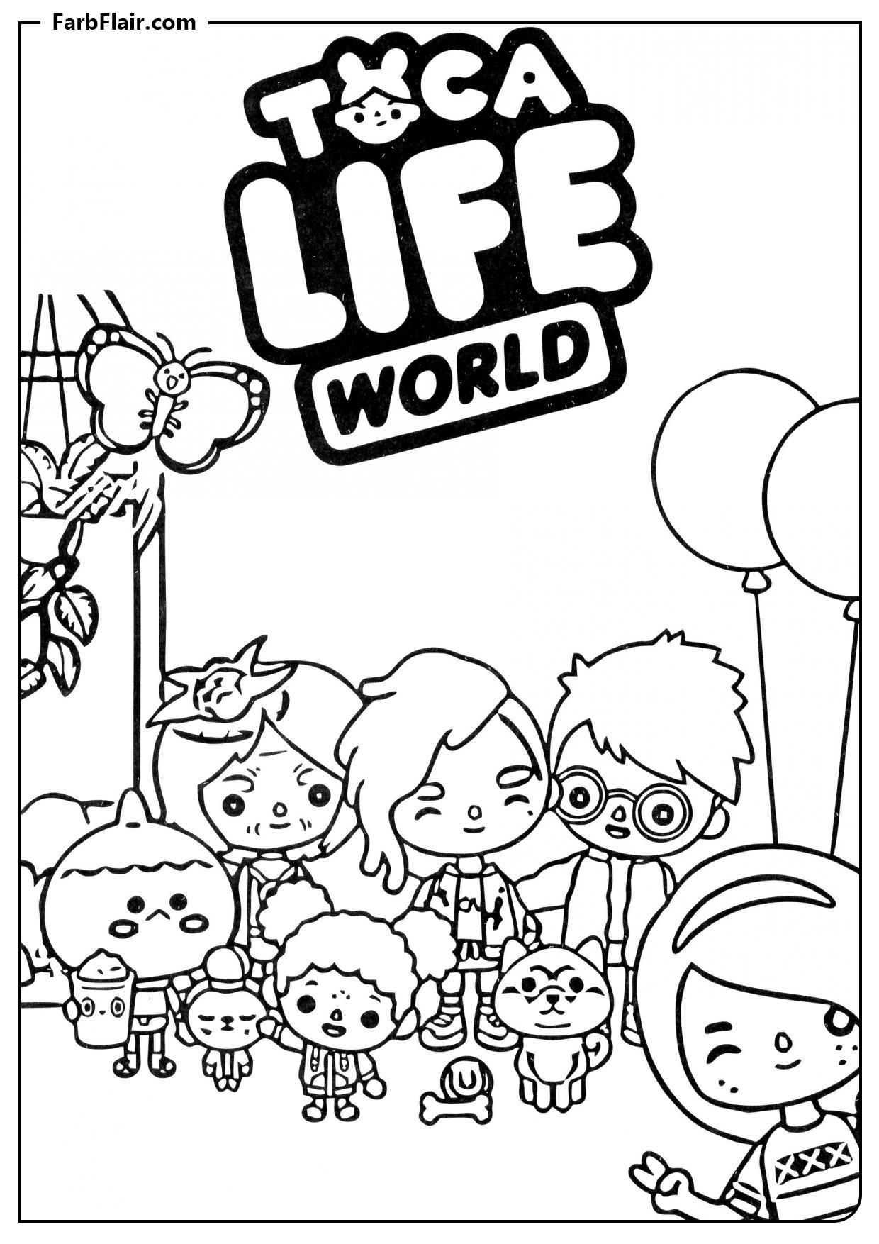 Ausmalbild Toca Life World Kostenloses