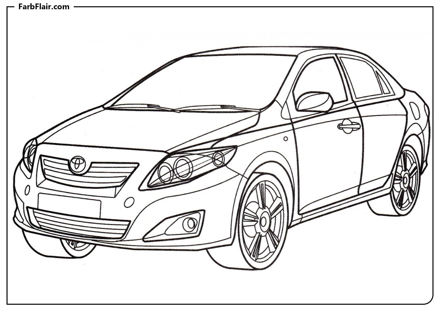 Ausmalbild Toyota Corolla Kostenloses