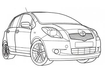 Ausmalbild Toyota Yaris