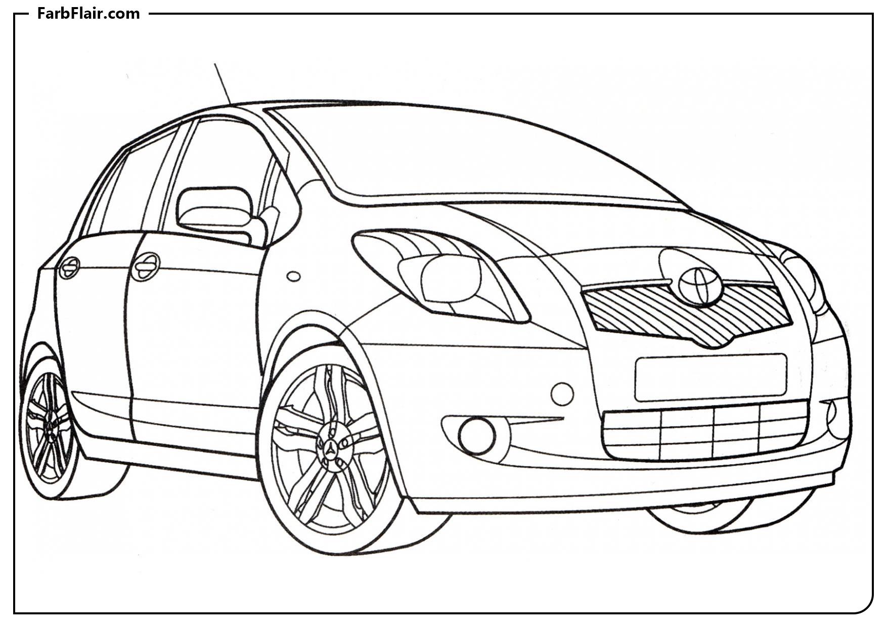 Ausmalbild Toyota Yaris Kostenloses