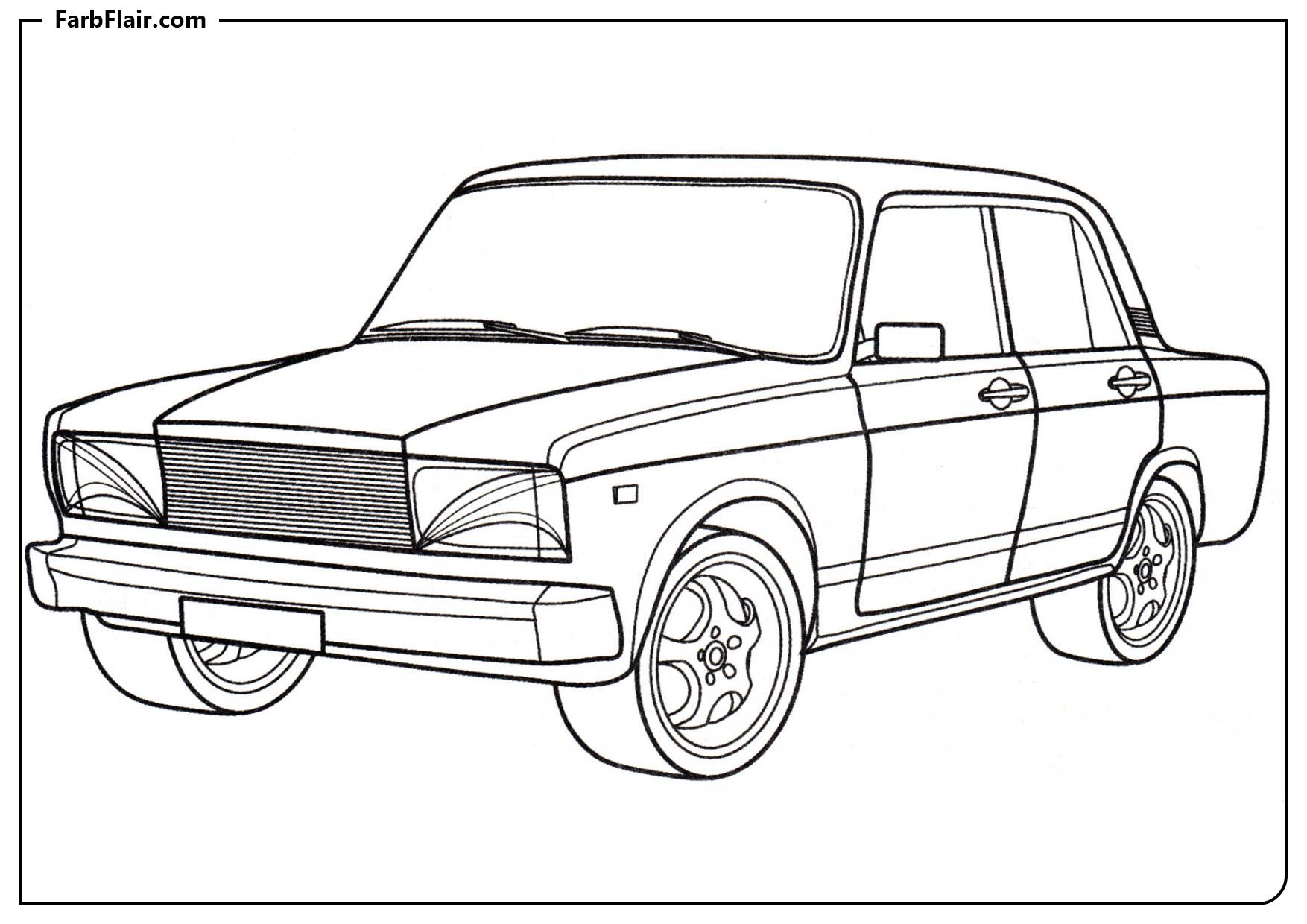 Ausmalbild VAZ 2107 Kostenloses