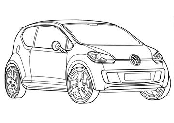 Ausmalbild Volkswagen Up