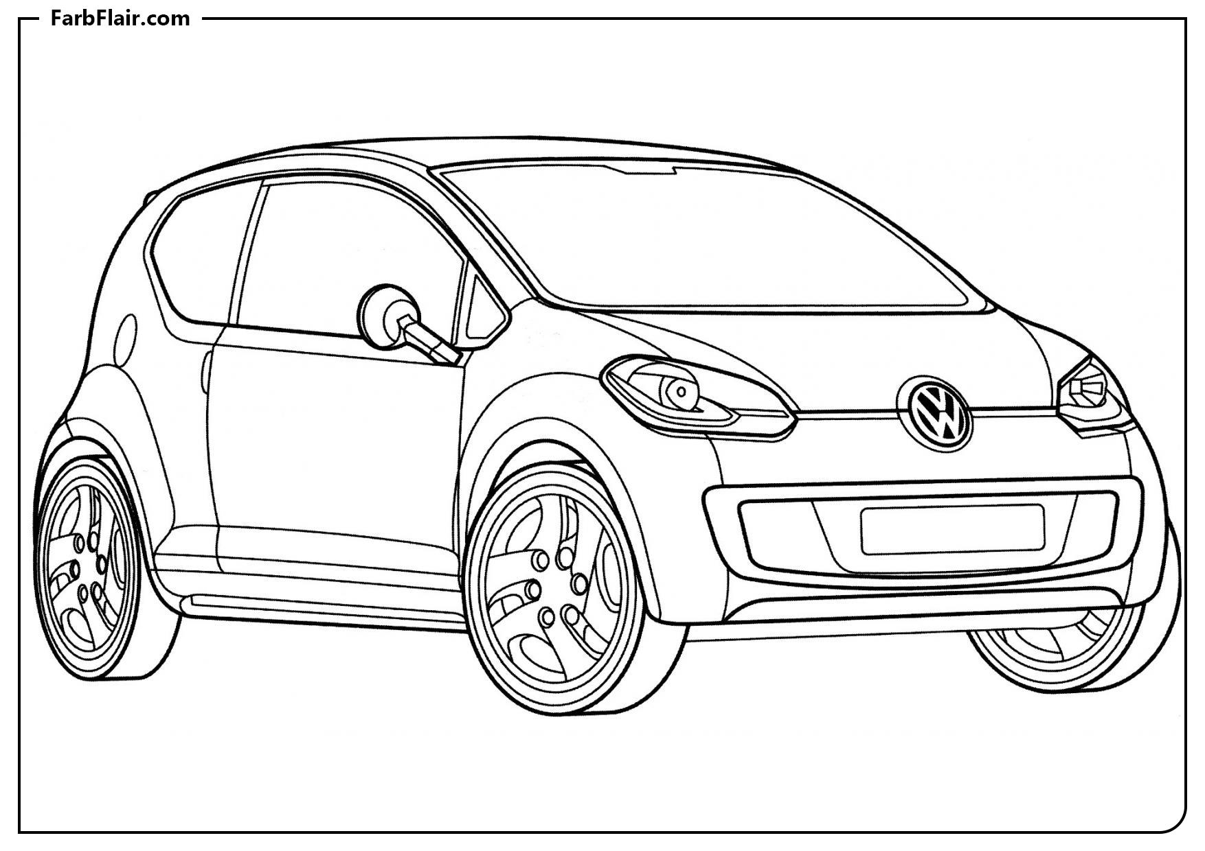 Ausmalbild Volkswagen Up Kostenloses