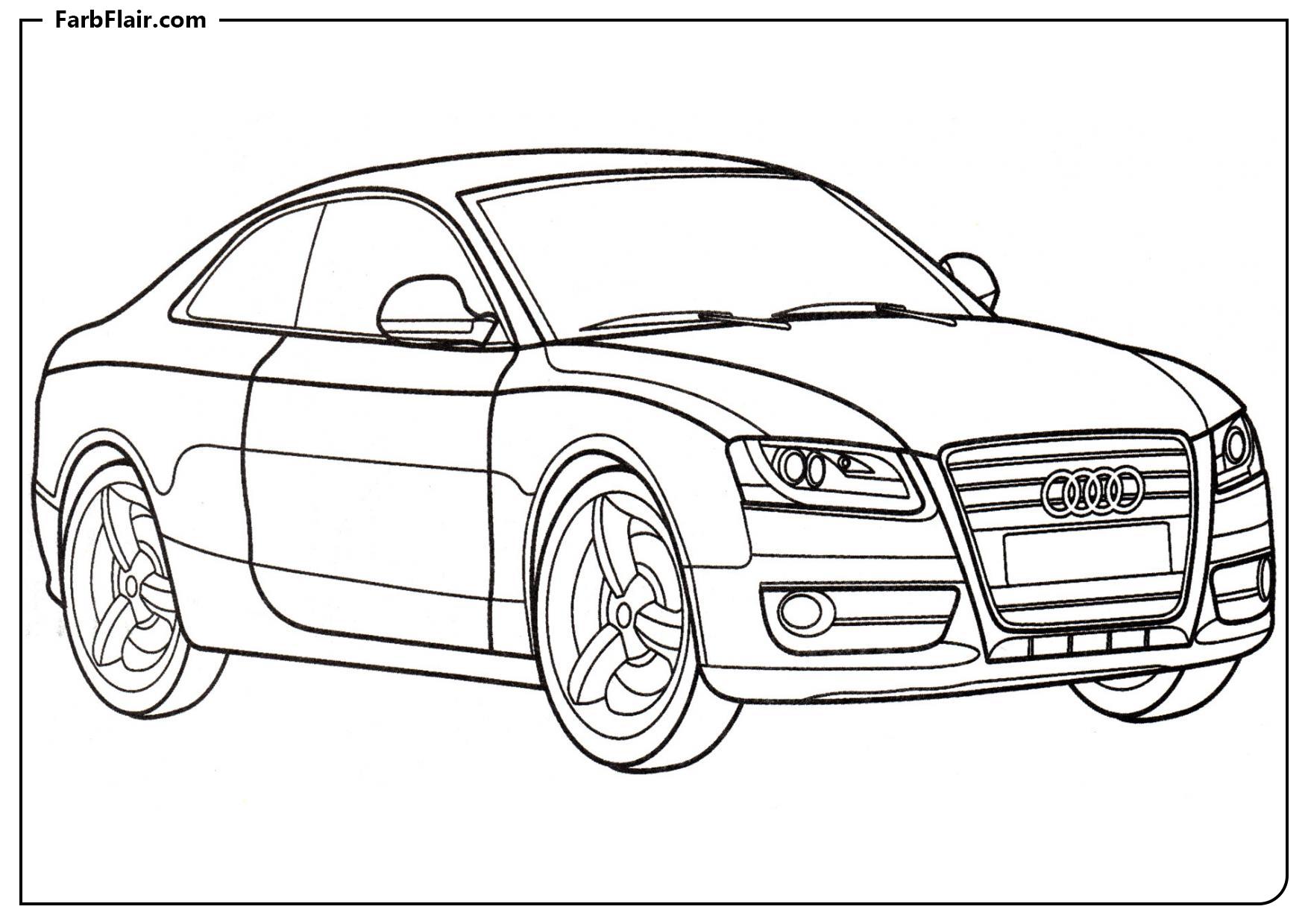 Ausmalbild Audi A5 Coupé Kostenloses