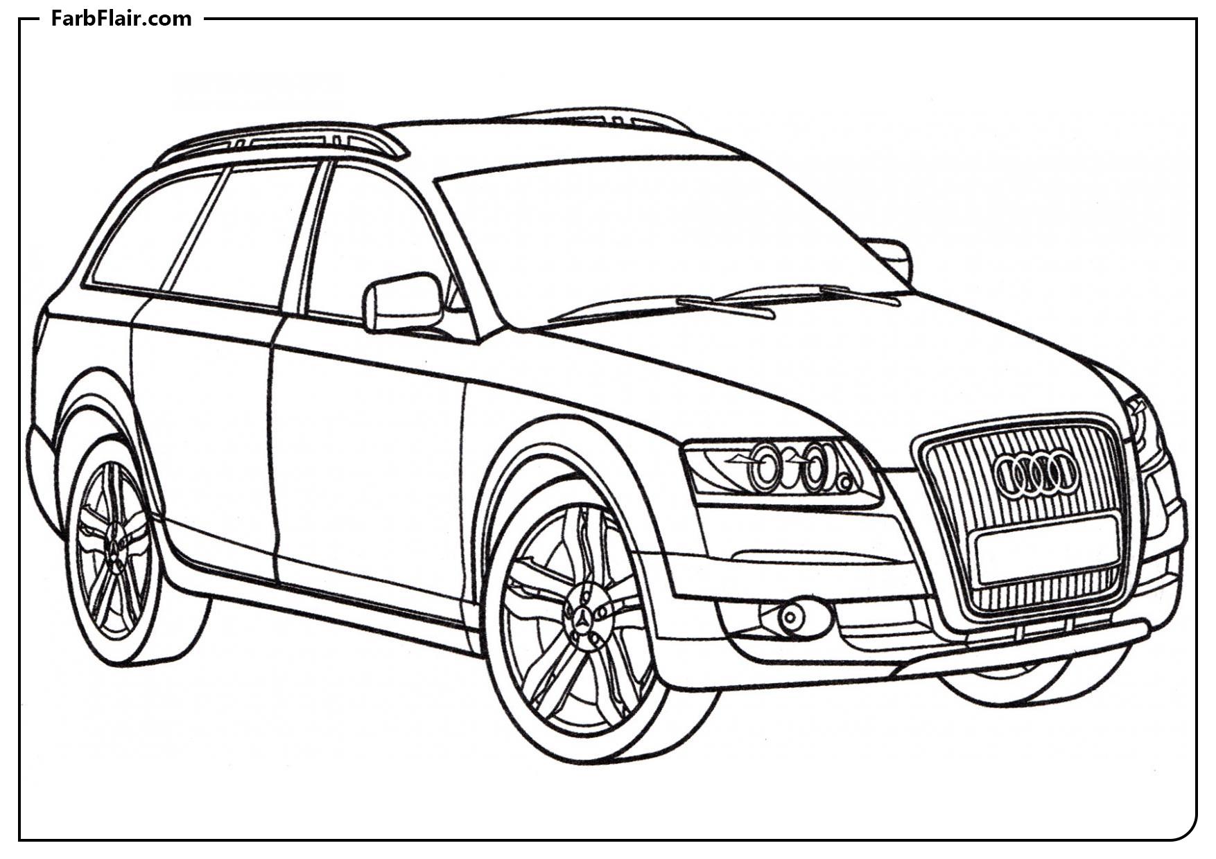 Ausmalbild Audi A6 Kostenloses