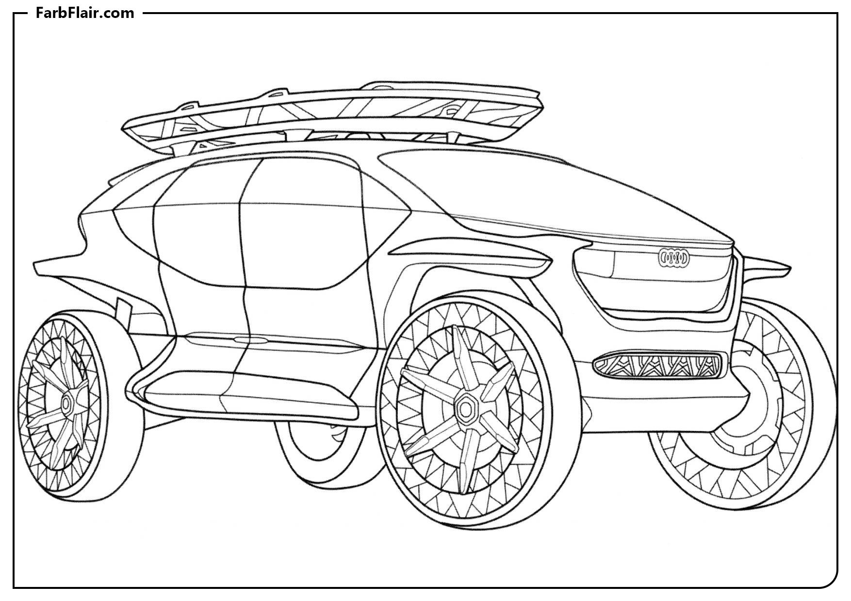 Ausmalbild Audi AI TRAIL quattro Kostenloses