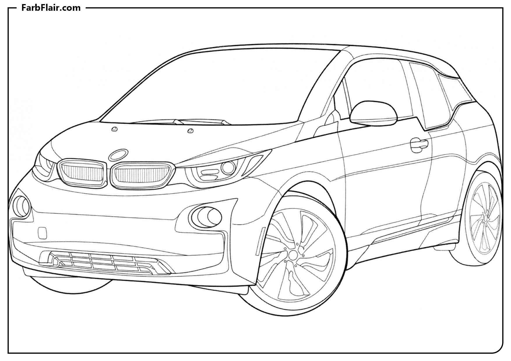 Ausmalbild BMW i3 Kostenloses