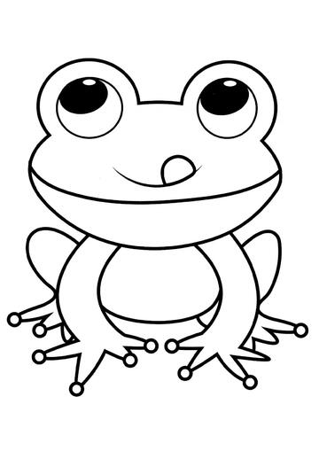 Ausmalbild Der kleine Frosch leckt sich die Lippen