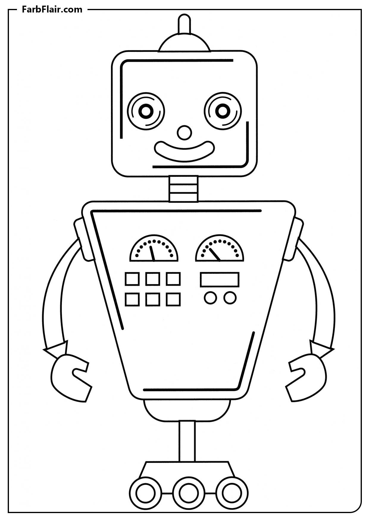 Ausmalbild Dreieckiger Roboter Kostenloses