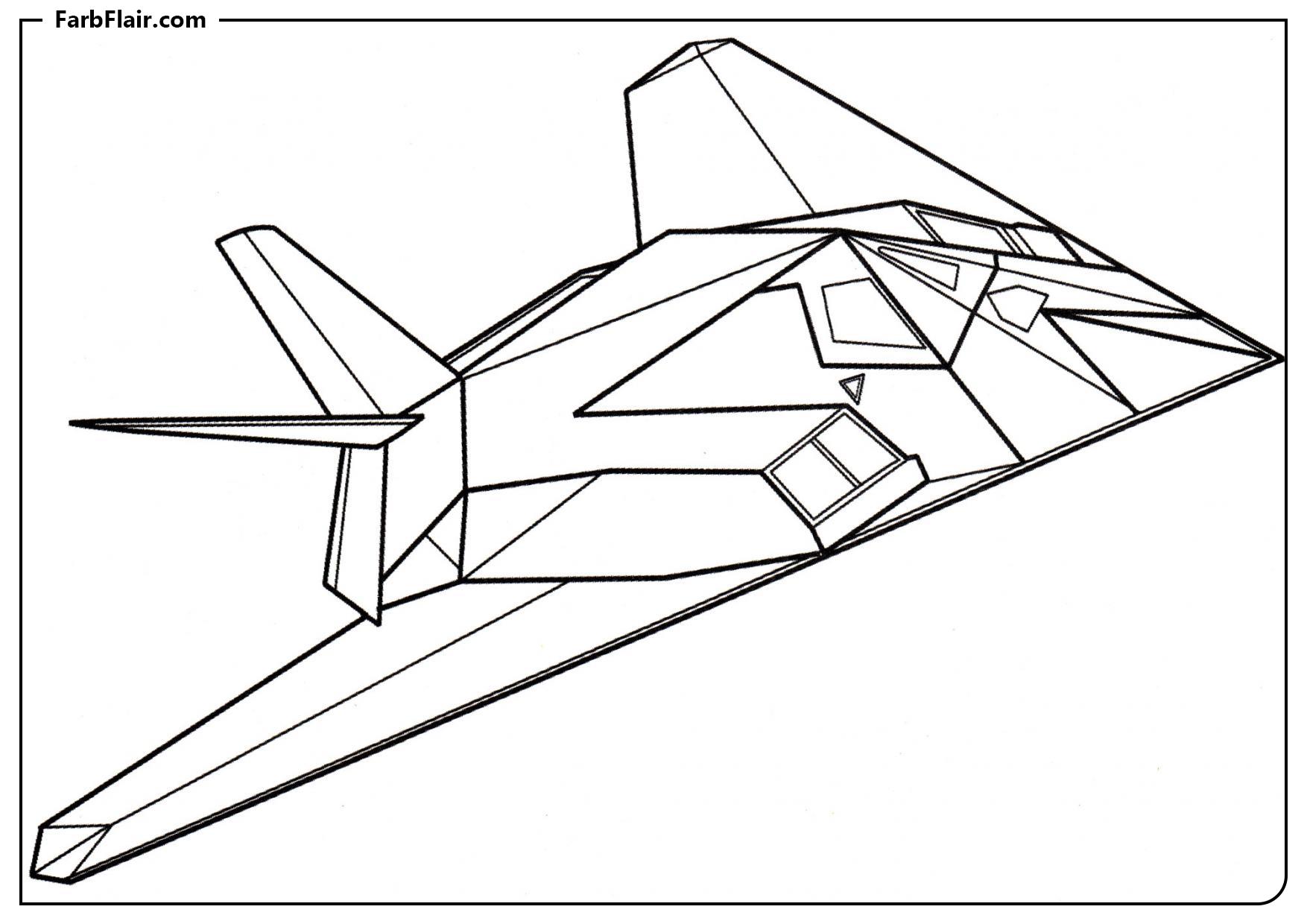 Ausmalbild F-117A Nighthawk Kostenloses