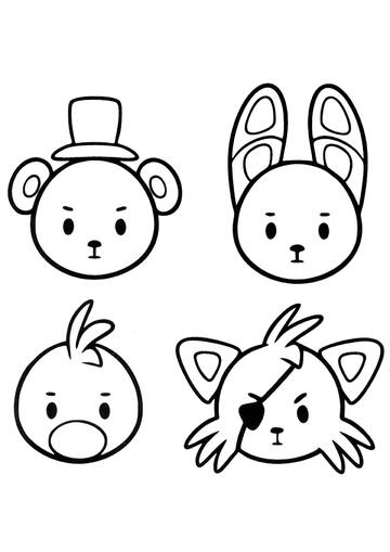 Ausmalbild FNAF Smileys