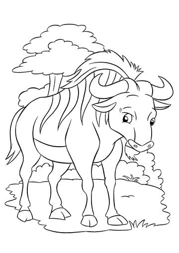 Ausmalbild Gestreiftes Gnu