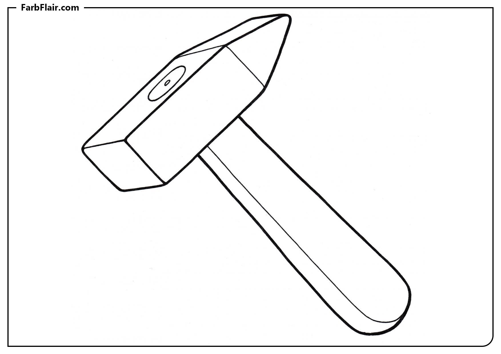 Ausmalbild Hammer Kostenloses