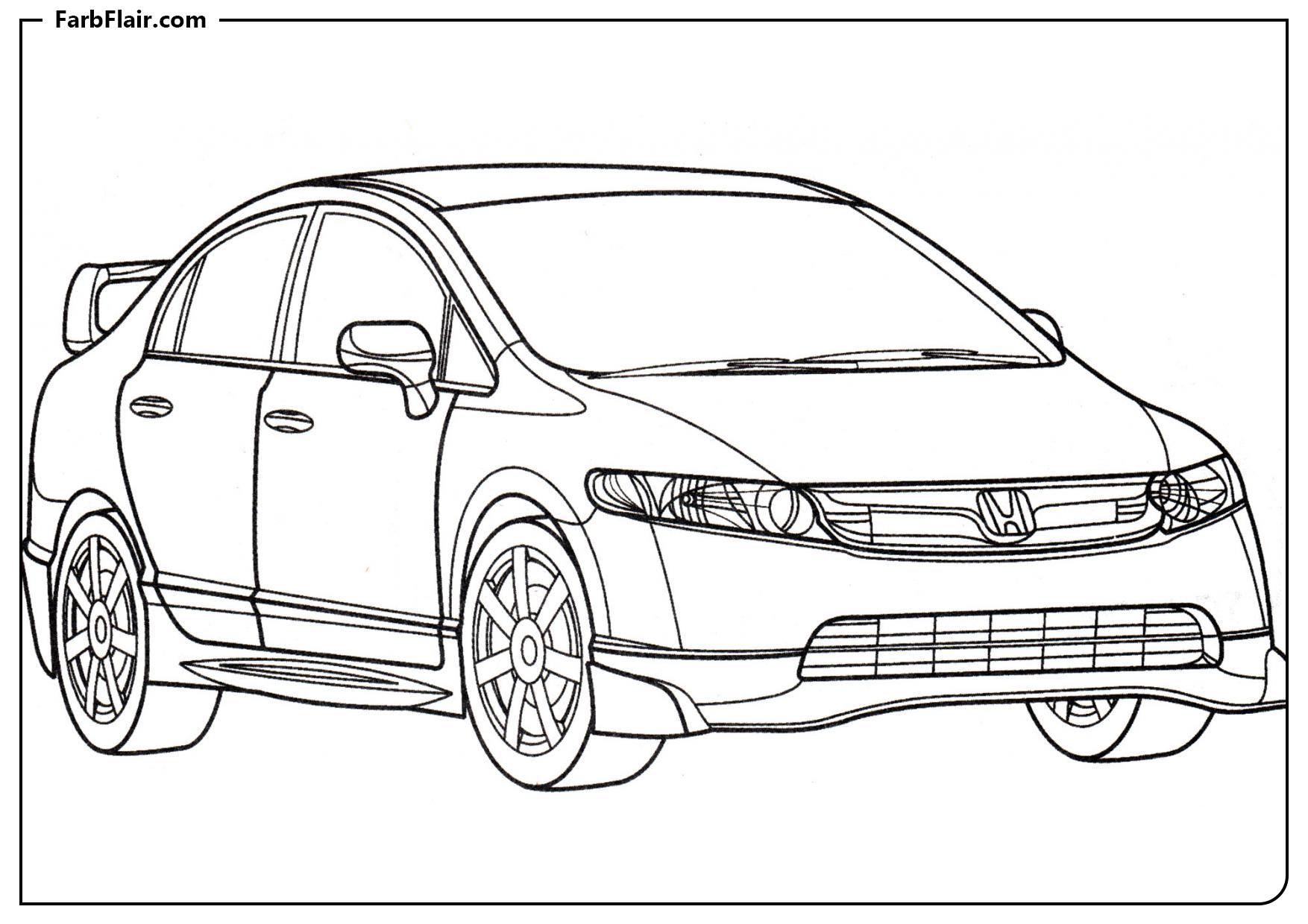 Ausmalbild Honda Civic DX Kostenloses