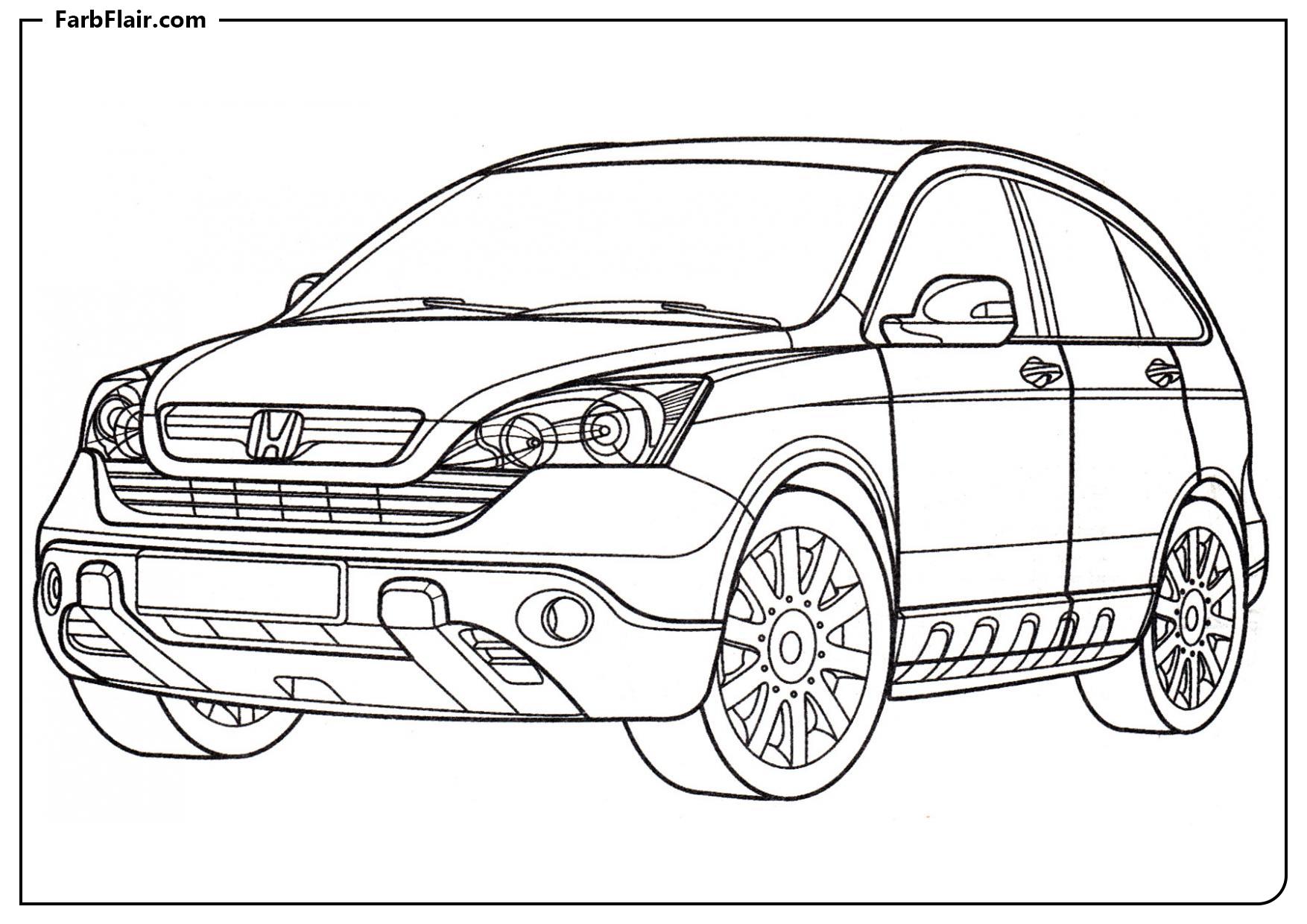 Ausmalbild Honda CR-V Kostenloses