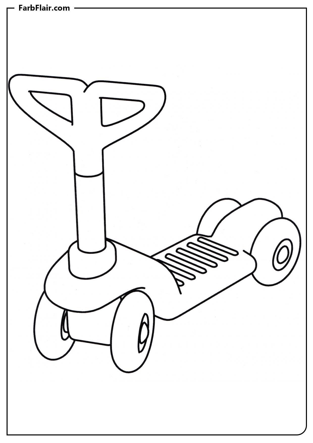 Ausmalbild Kinderroller Kostenloses