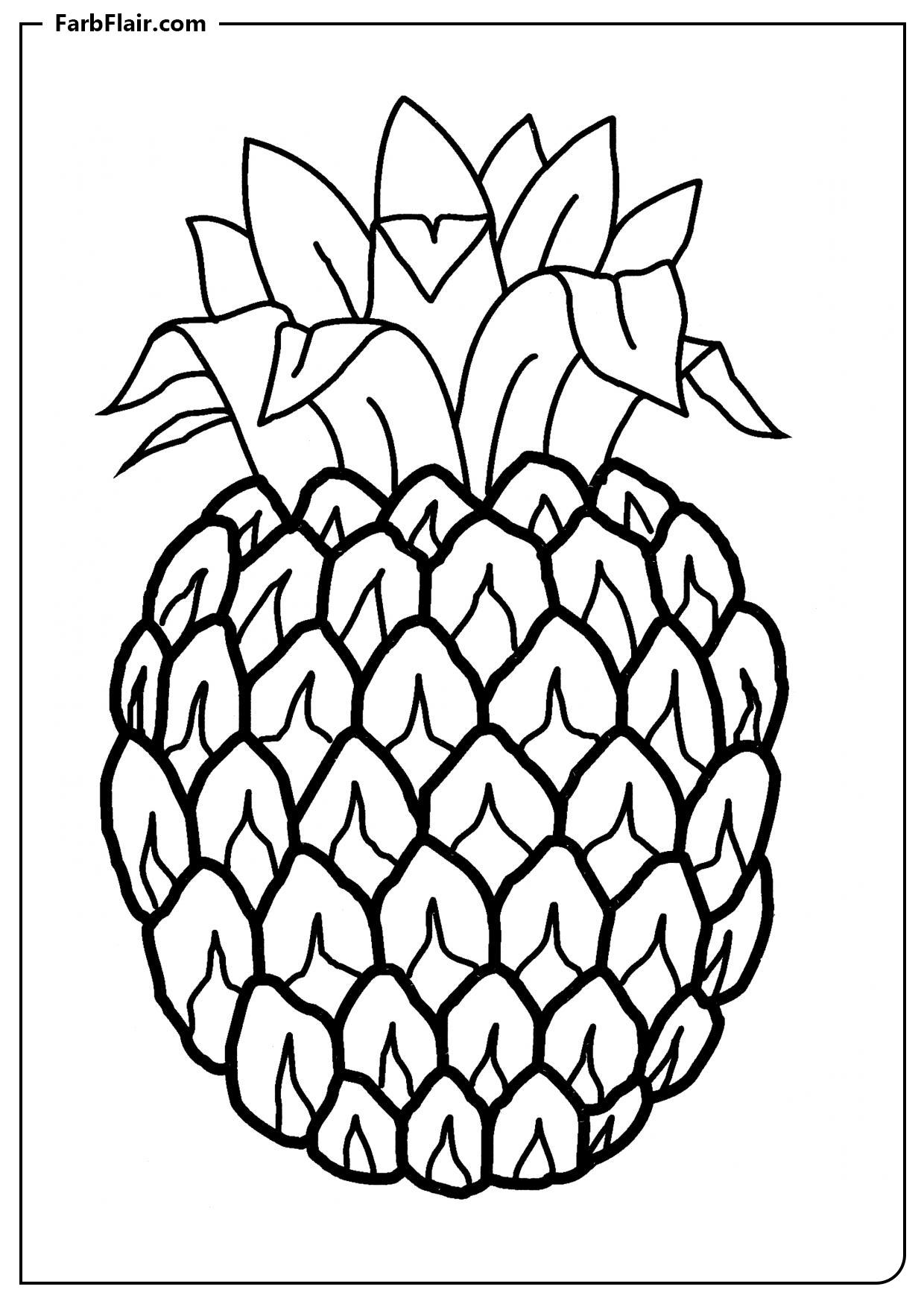 Ausmalbild Kleiner Ananas Kostenloses