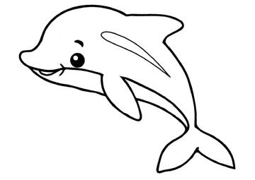 Ausmalbild Kleiner Delfin