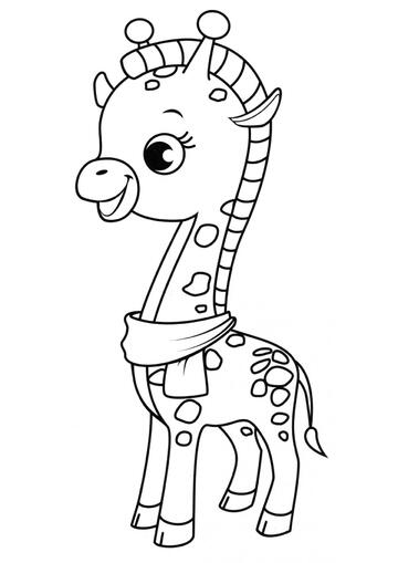 Ausmalbild Kleiner Giraffe