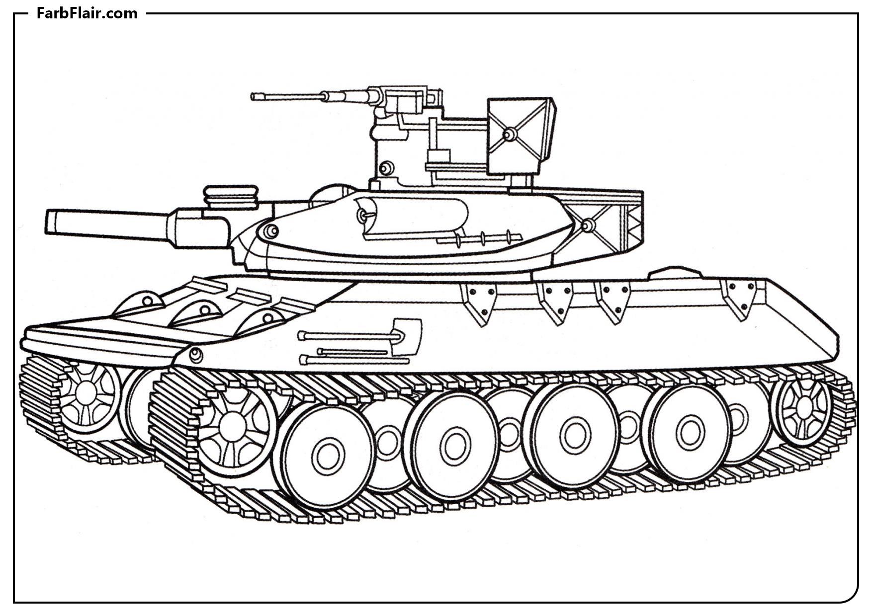 Ausmalbild M551 Sheridan Panzer Kostenloses