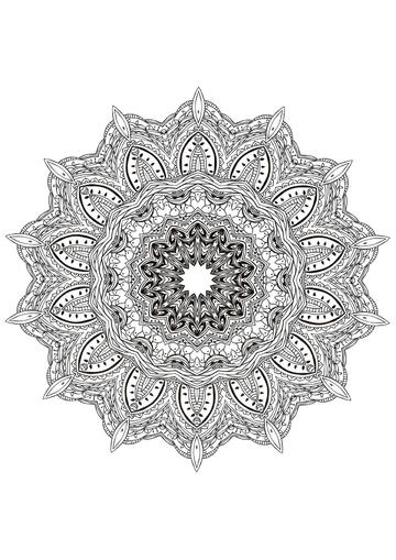 Ausmalbild Mandala Ruhiger Flug