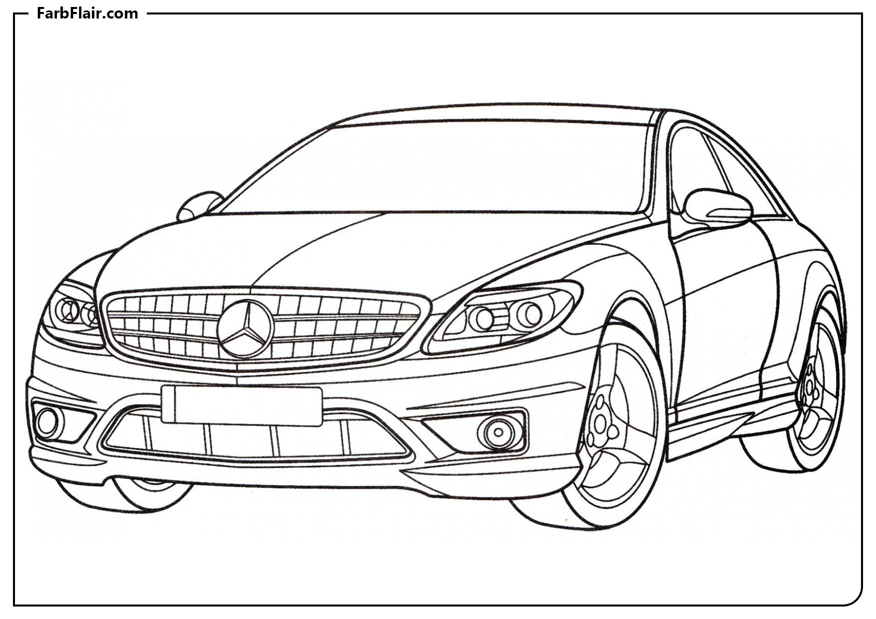 Ausmalbild Mercedes CL65 AMG Kostenloses