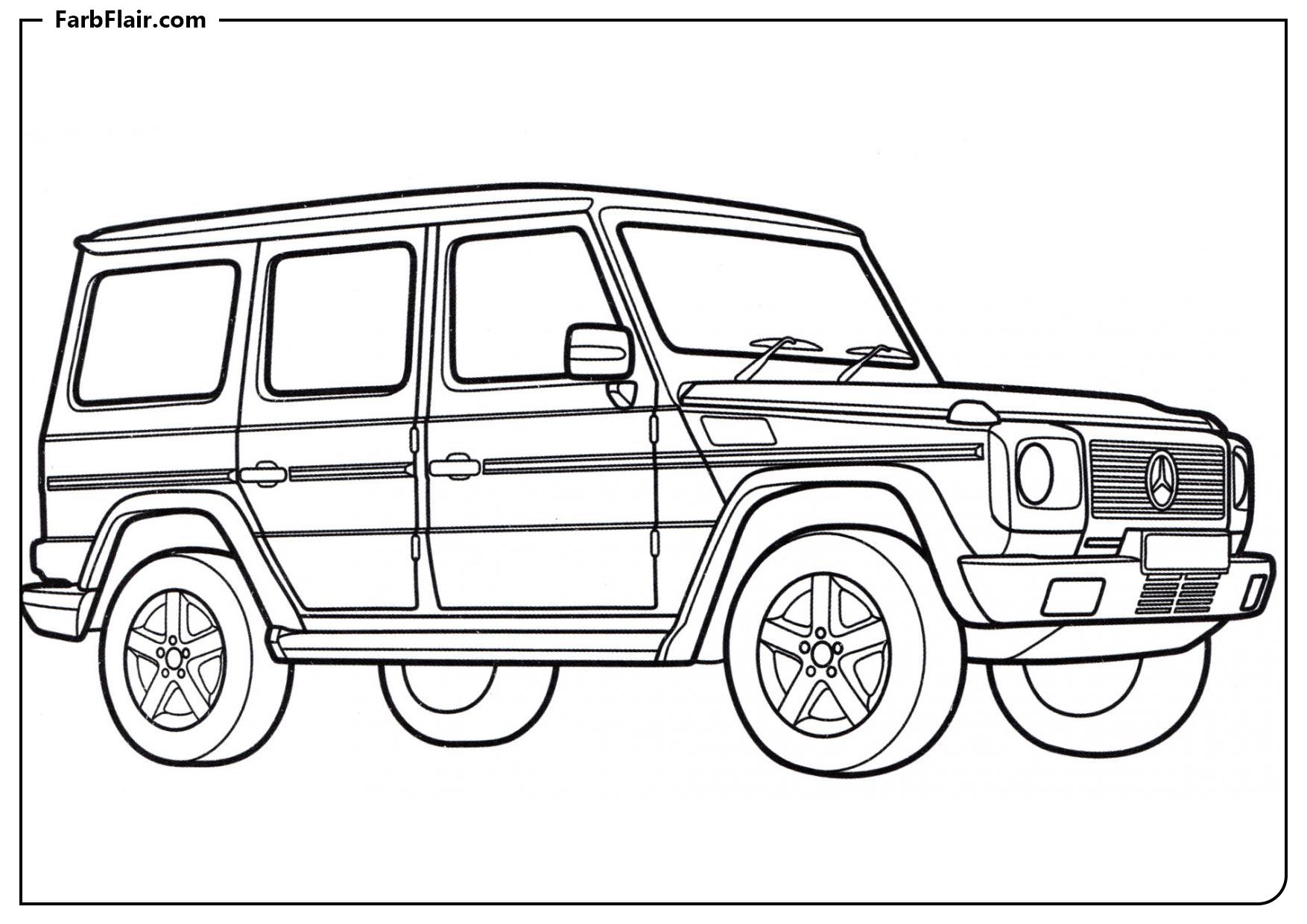 Ausmalbild Mercedes G-Klasse Kostenloses