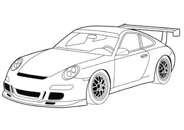 Ausmalbild Porsche 911 GT3