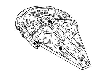 Ausmalbild Raumschiff "Millennium Falcon"