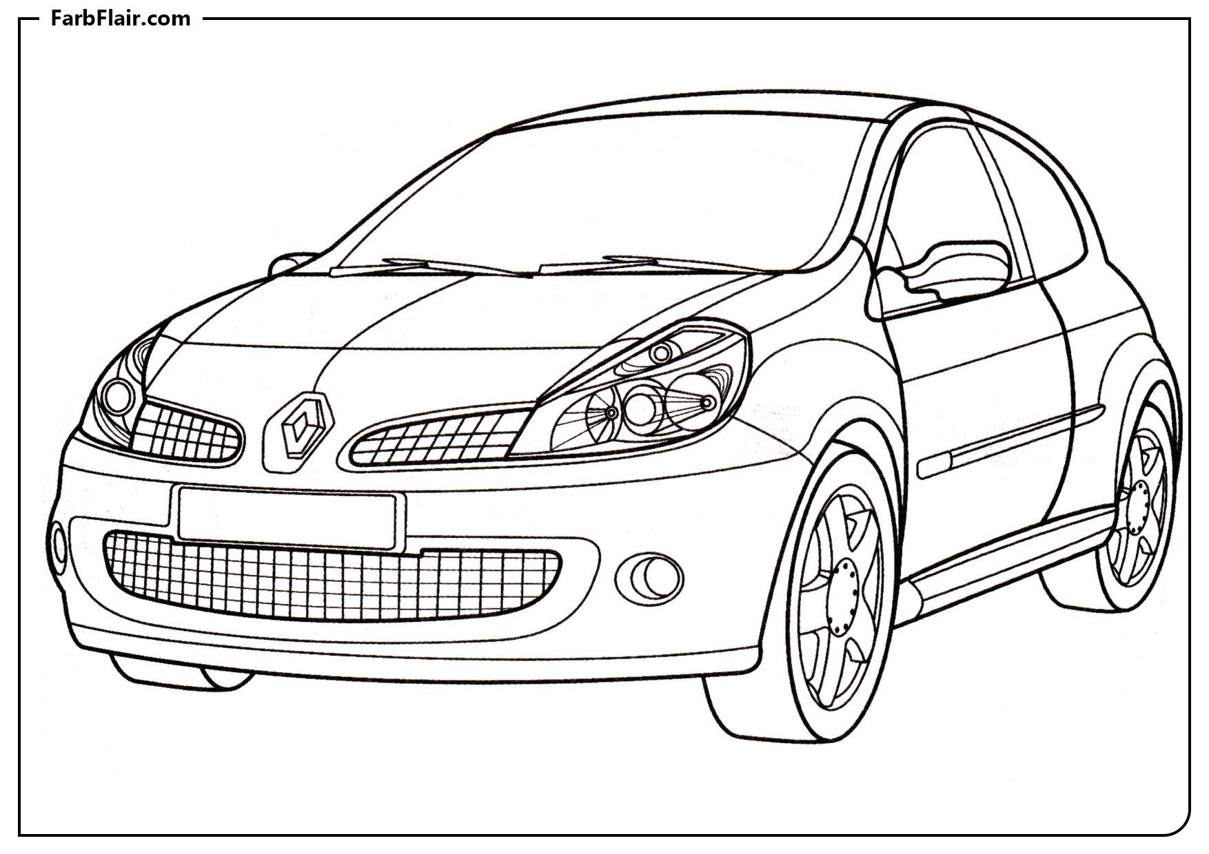 Ausmalbild Renault Clio Sport Kostenloses